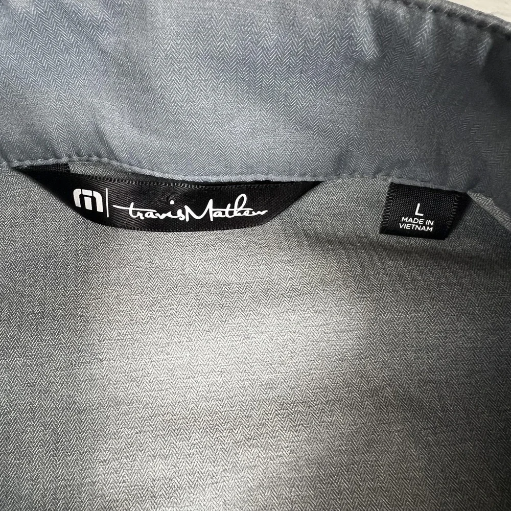 TravisMathew Jacket Mens Large Gray Full‎ Zip Lightweight Golf Windbreaker